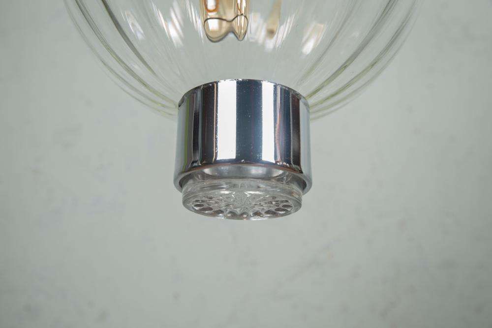 Verlichting Space Age Glazen Bollamp, Mid Century Modern Glazen Hanglamp, Jaren Zestig/60s. photo