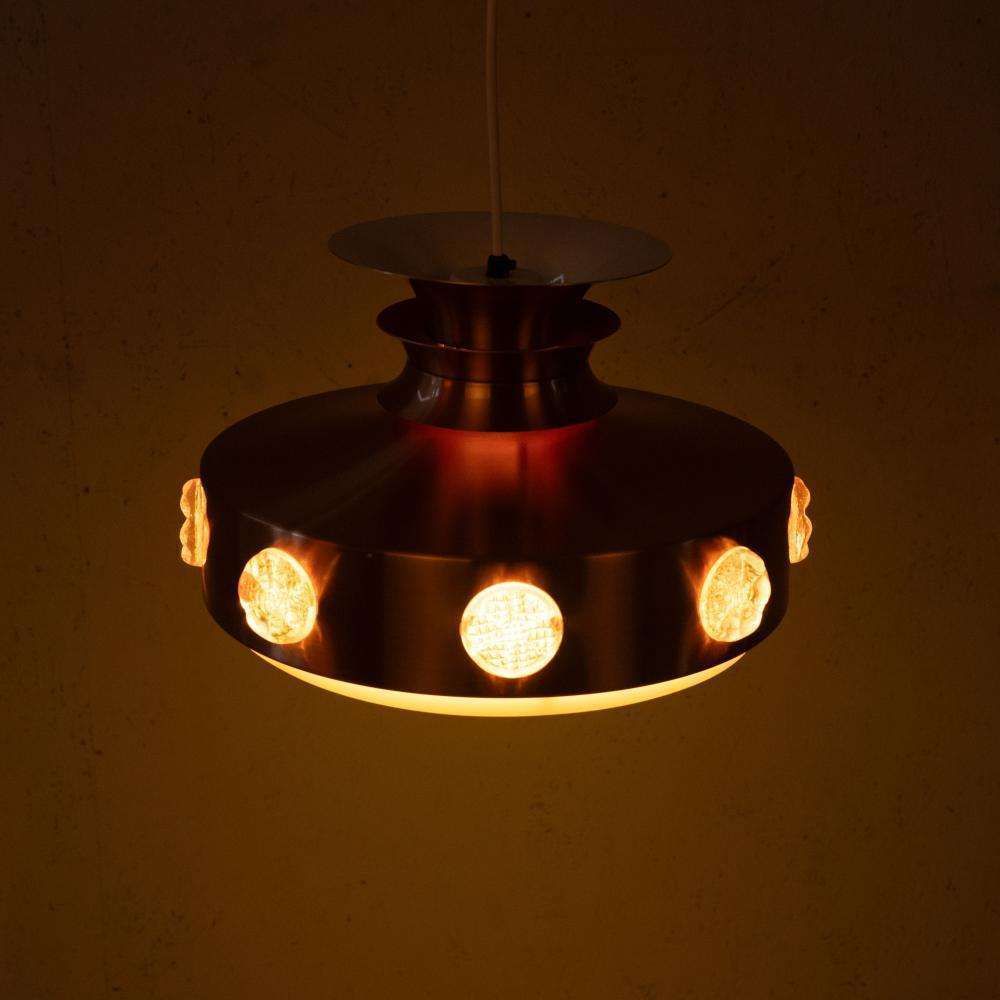 photo vintage Bohemian Scandinavian Hanglamp, Space Age Zweedse Hanglamp.
