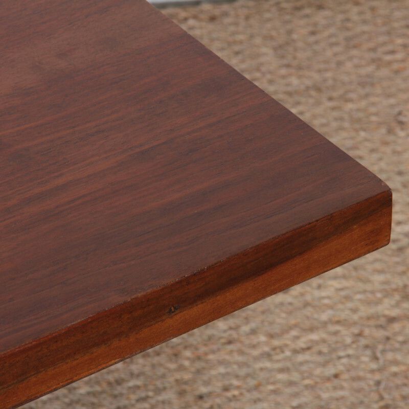 Modernist Coffee Table In Wood And Chrome Plated Metal, 1930. photo for sale