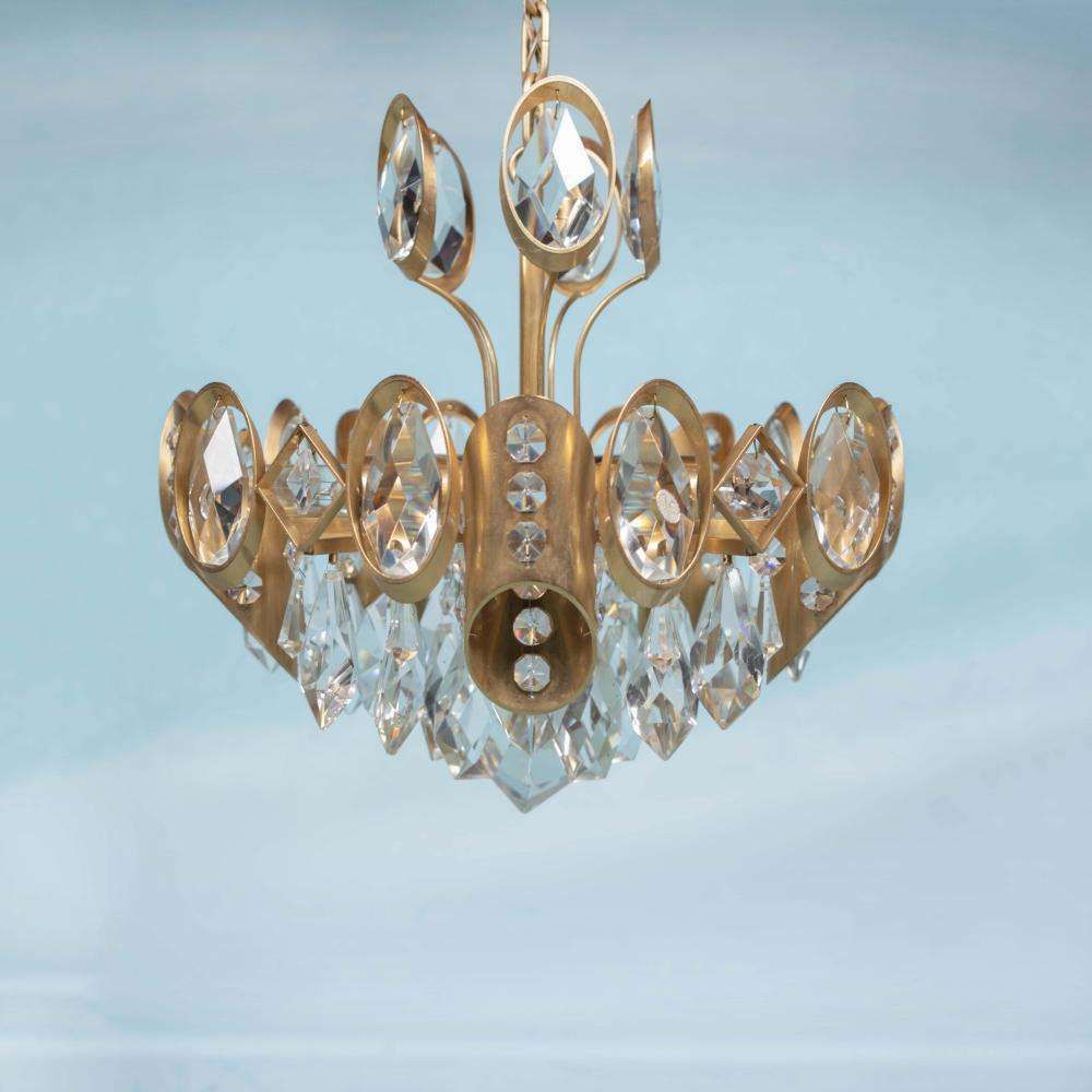 Midcentury Palwa Crystal Chandelier photo furniture