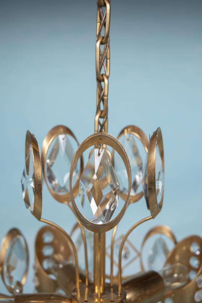 Midcentury Palwa Crystal Chandelier photo Lighting