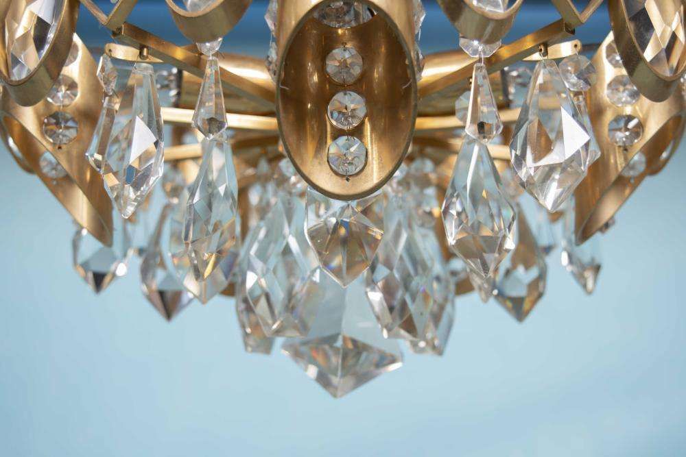 Midcentury Palwa Crystal Chandelier photo vintage