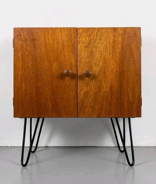 Mid Century Teak Record Cabinet Cupboard Mid Century Retro C1960s