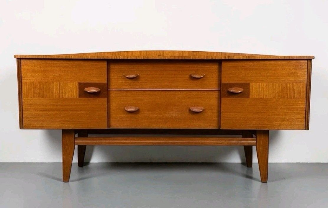 Vintage Stoneleigh Teak Sideboard Mid Century Retro Curved Surface Rare C1960s photo 395.0