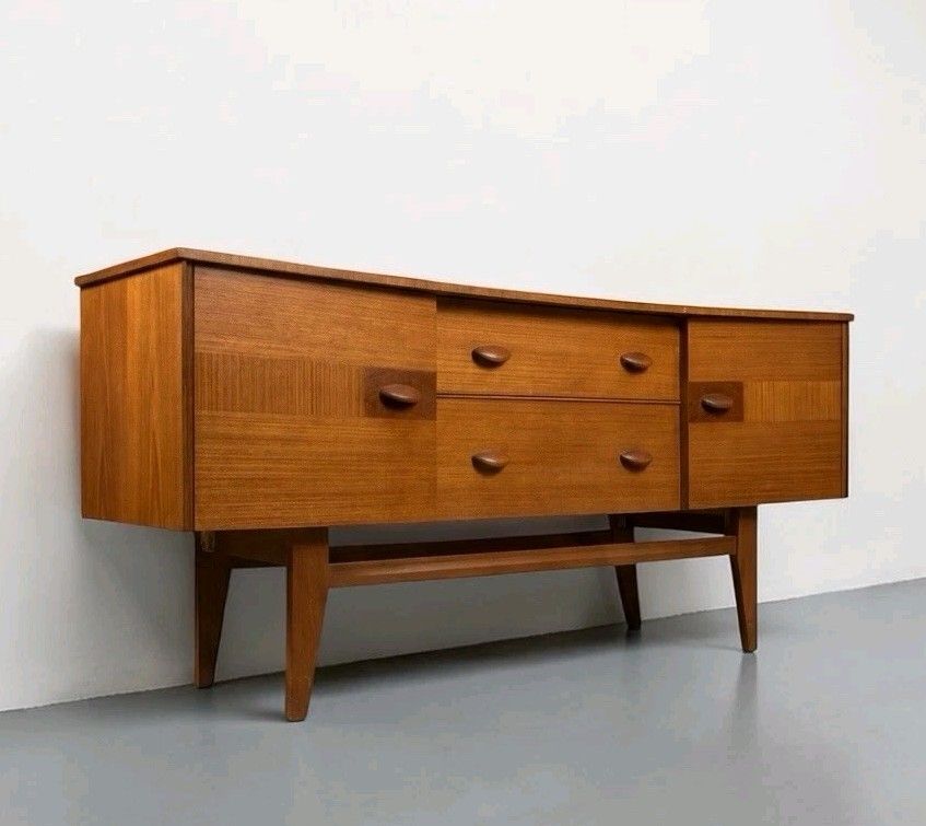 Vintage Stoneleigh Teak Sideboard Mid Century Retro Curved Surface Rare C1960s photo buy