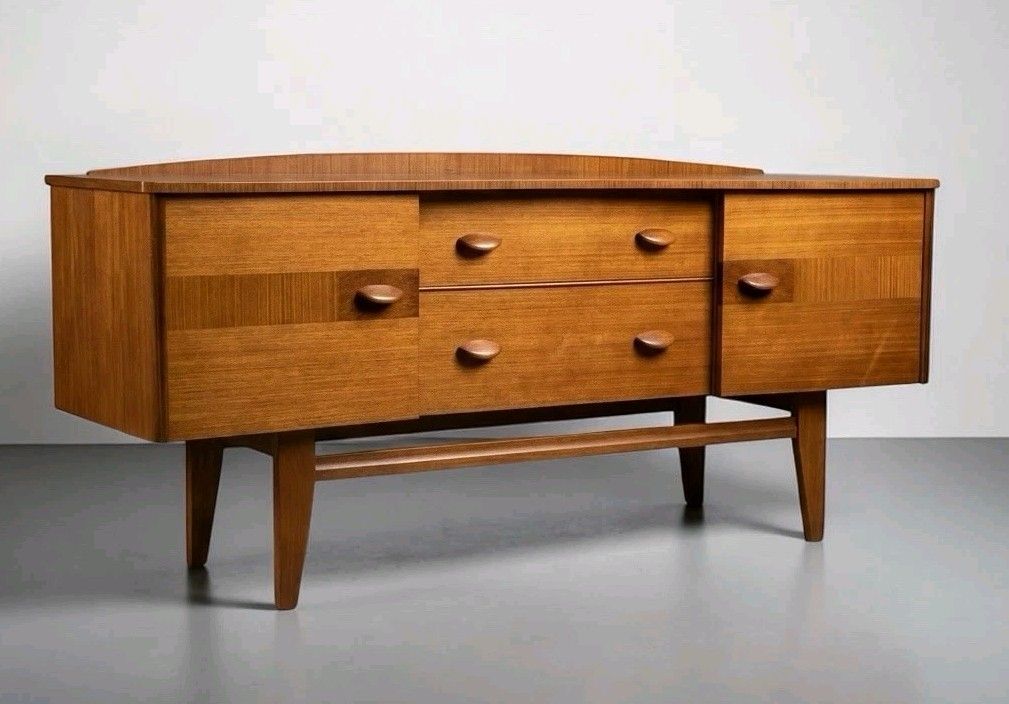 photo buy Vintage Stoneleigh Teak Sideboard Mid Century Retro Curved Surface Rare C1960s