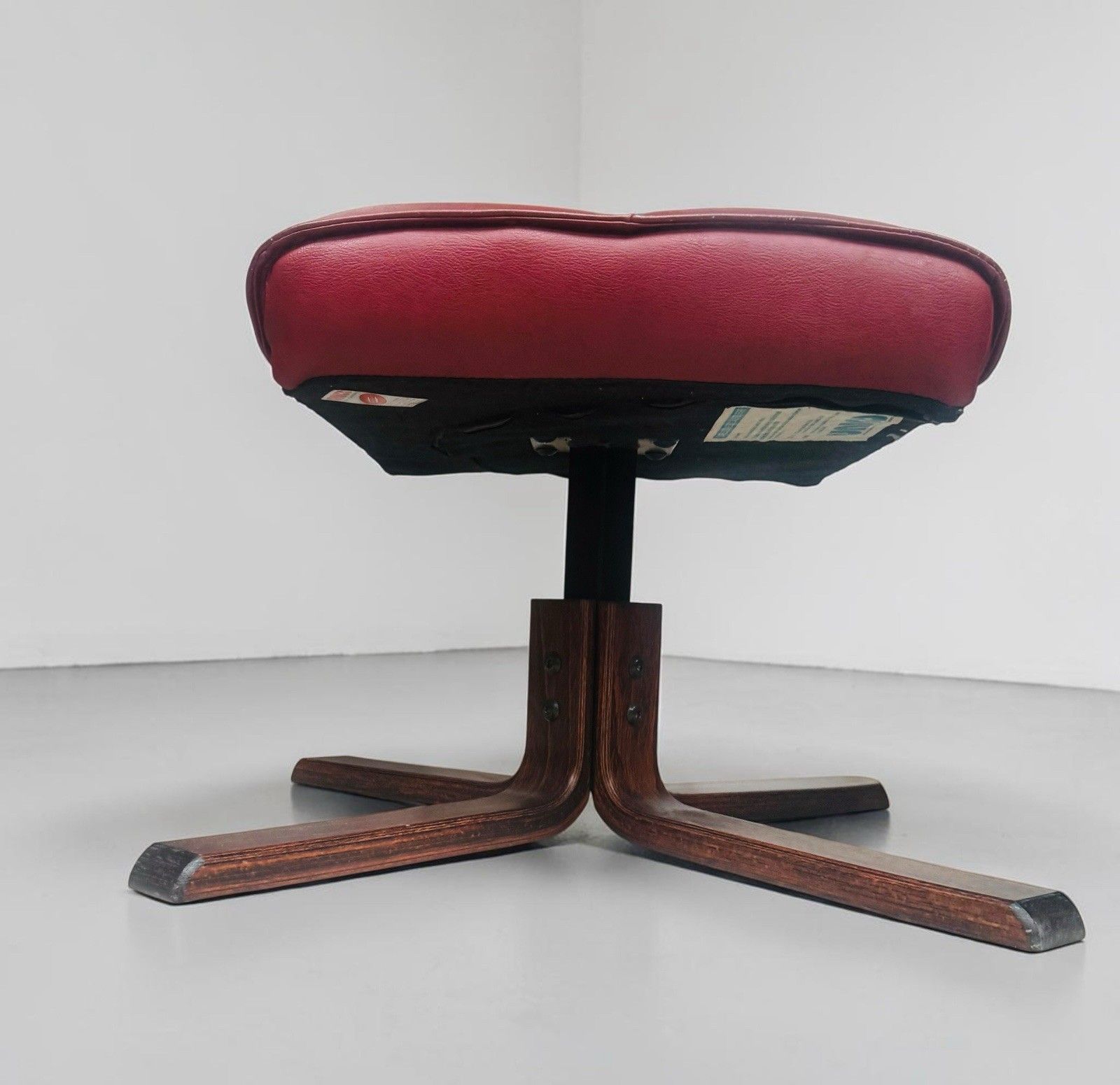 Danish Unico Leather Armchair And Matching Footstool Mid Century Rero C1970s photo vintage