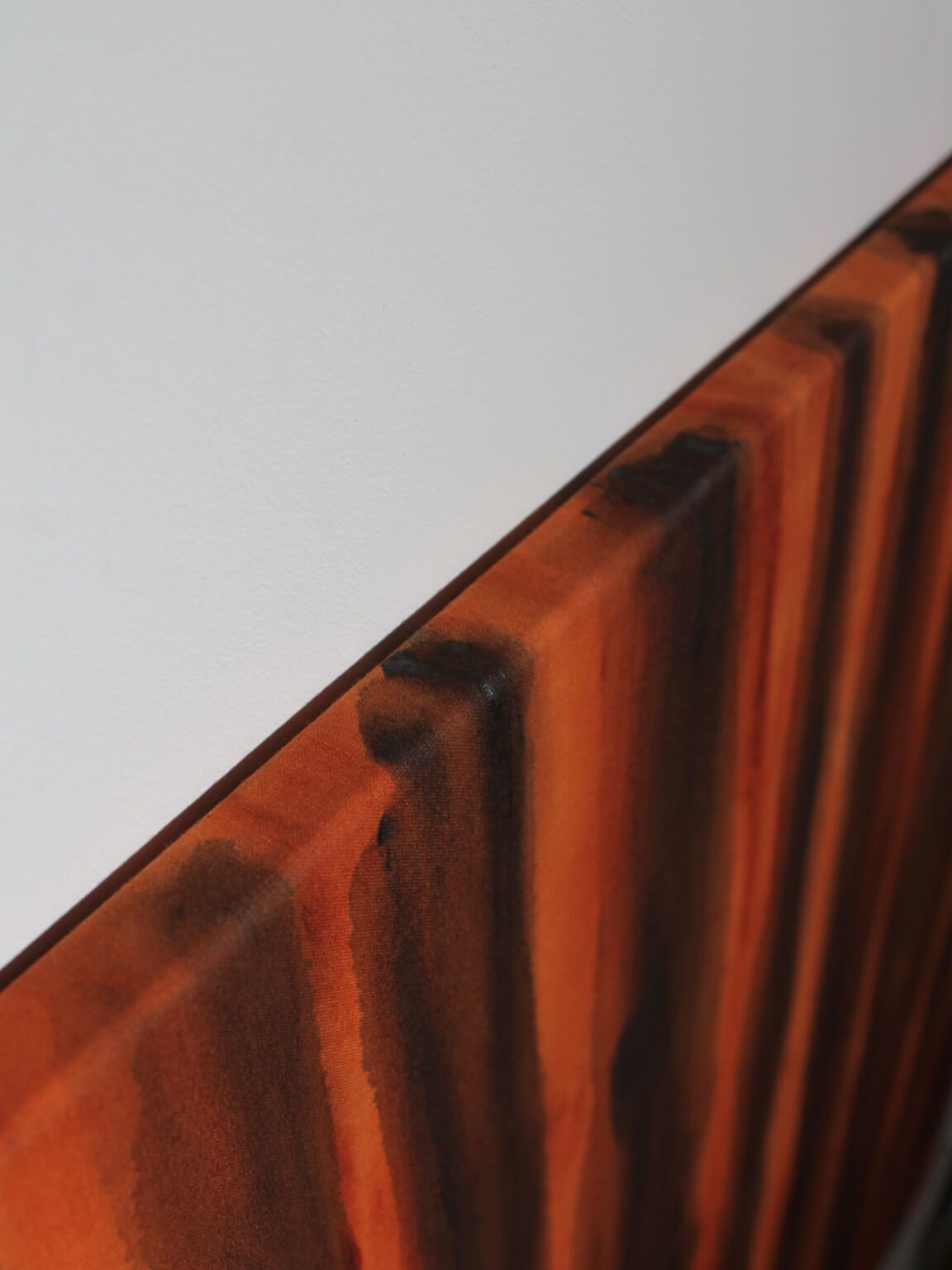 Vertical Organic Lines Painting In Umber, 80x80cm, Karina Savonenko, 2026 photo 1418.0