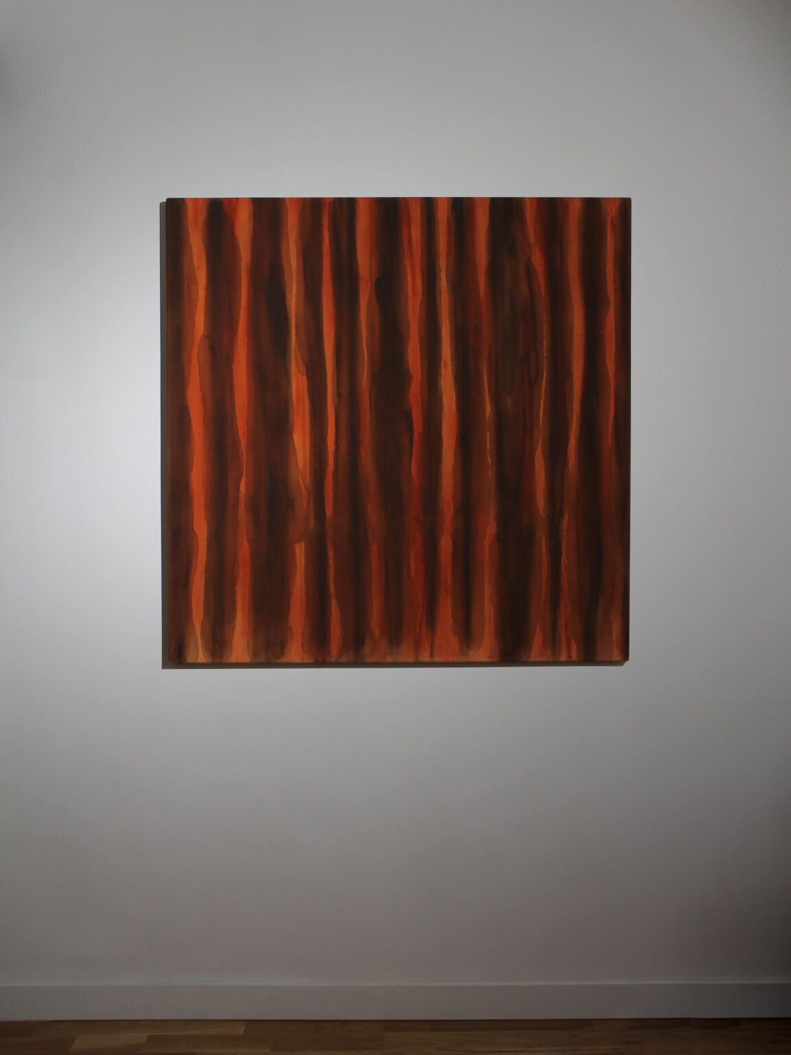 photo furniture Vertical Organic Lines Painting In Umber, 80x80cm, Karina Savonenko, 2026