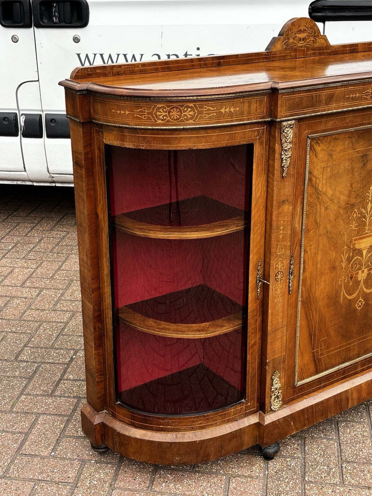 Victorian Burr Walnut Credenza. photo Furniture