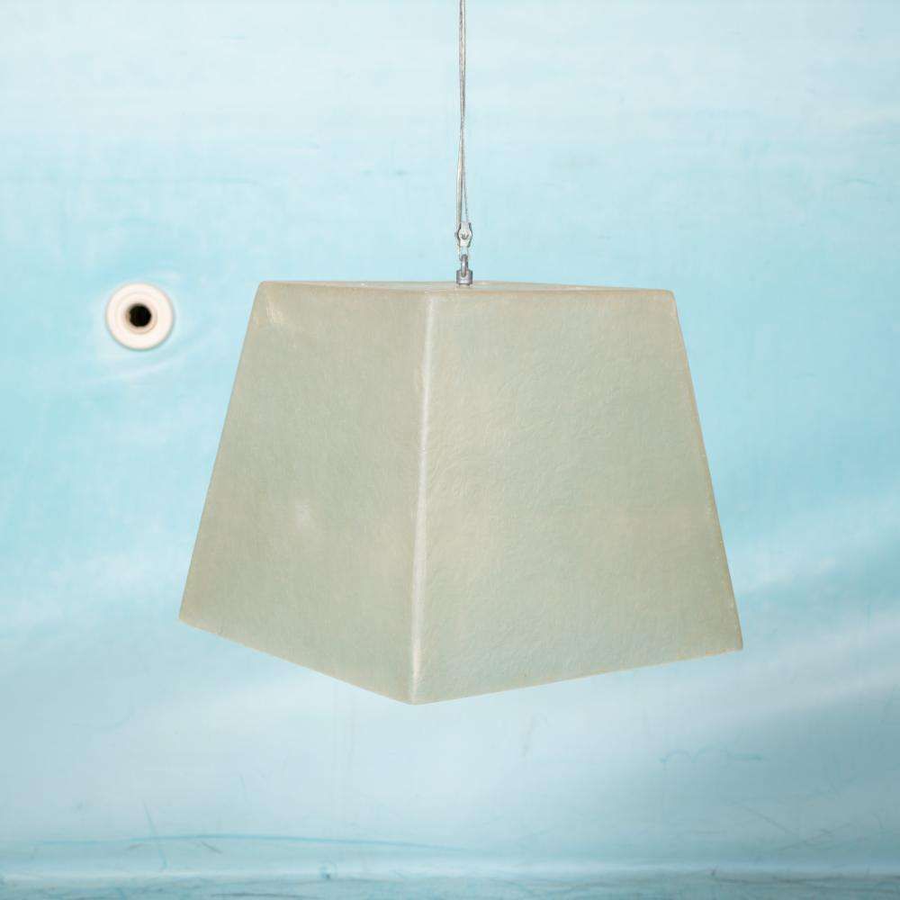 Minimalist Vintage Fiberglass Pendant Lamp, Roche Babois photo for sale
