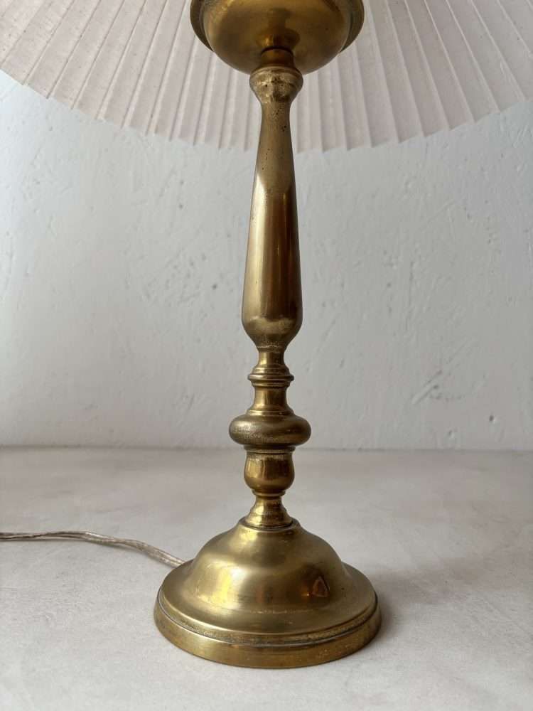 Messing Tafellamp Met Geplooide Kap | Vintage Design Jaren 1960 photo 223.0