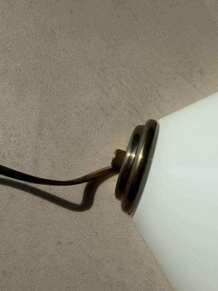 Mid Century Wandlamp Matglas Messing Jaren 1970 photo for sale