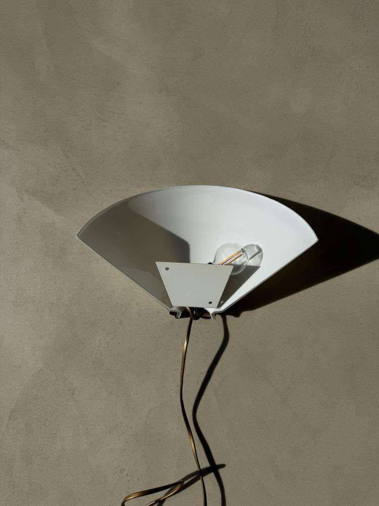 Mid Century Wandlamp Matglas Messing Jaren 1970 photo Verlichting