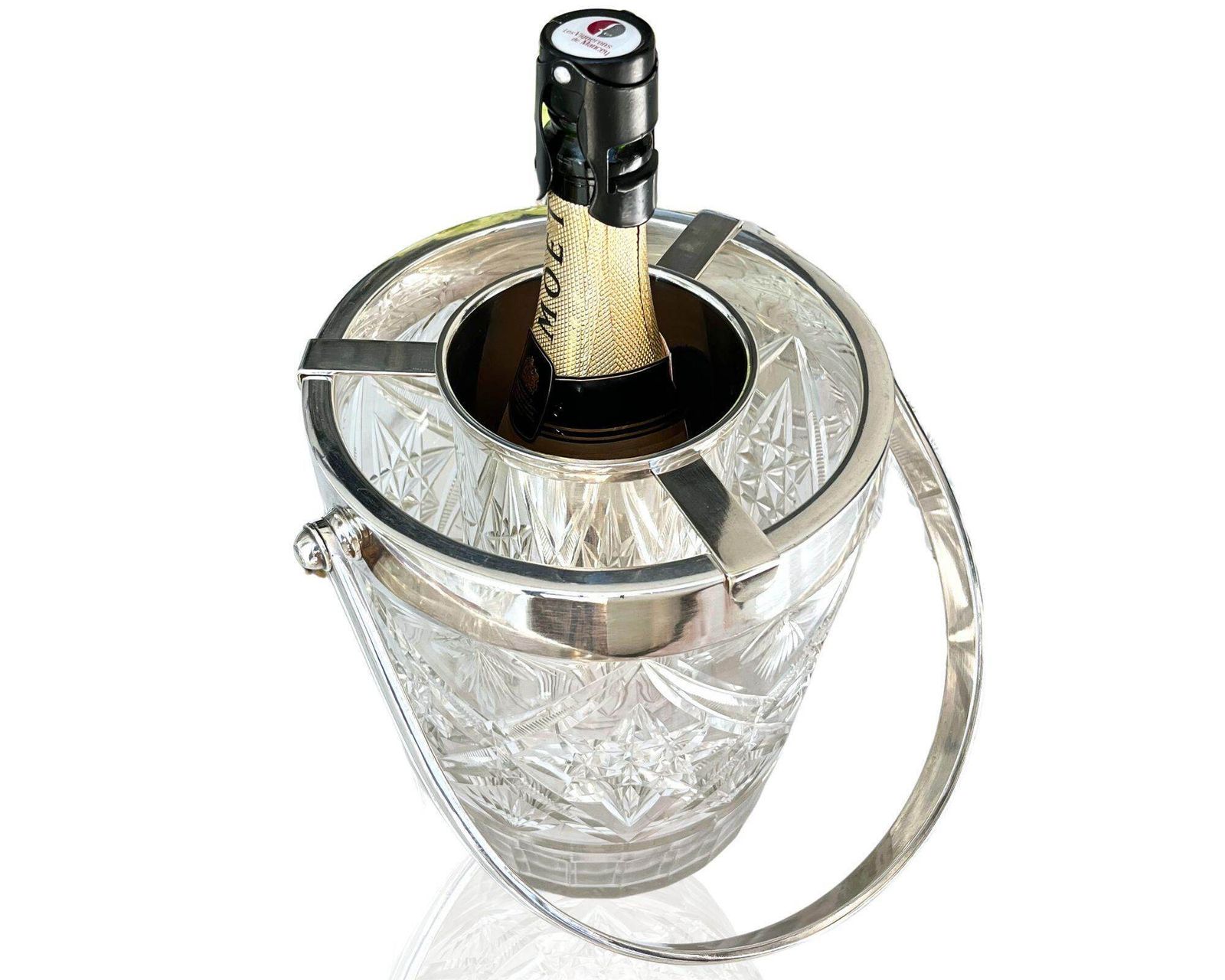 Champagnekoeler | Wijnkoeler | Met Flessenhouder | Verzilverd Barware