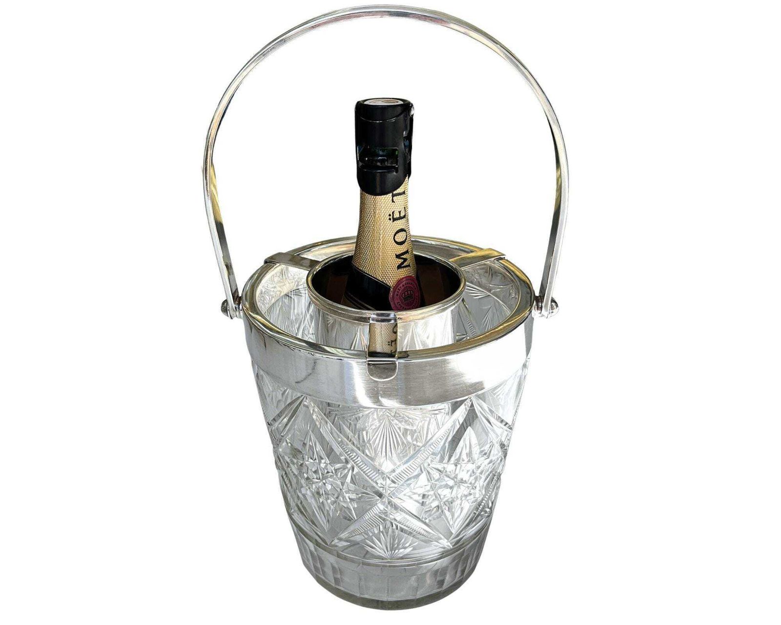Champagnekoeler | Wijnkoeler | Met Flessenhouder | Verzilverd Barware photo Woonaccessoires