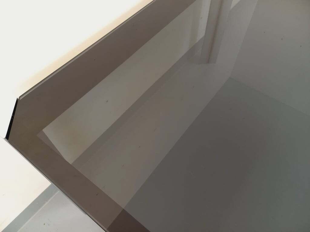 Guido Faleschini Square Table For Mariani X Hermès In Smoked Glass And Chromed Metal photo buy