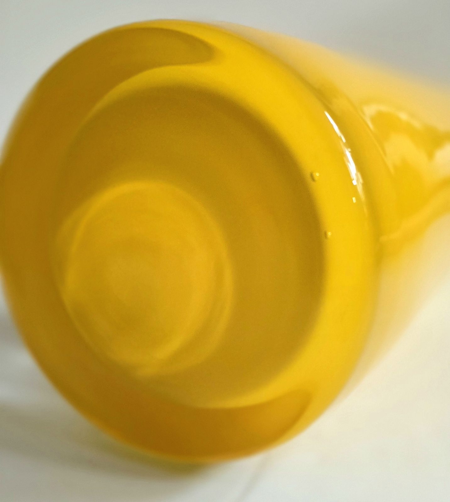 Large Mid Century Italian Yellow Glass Vase photo for sale