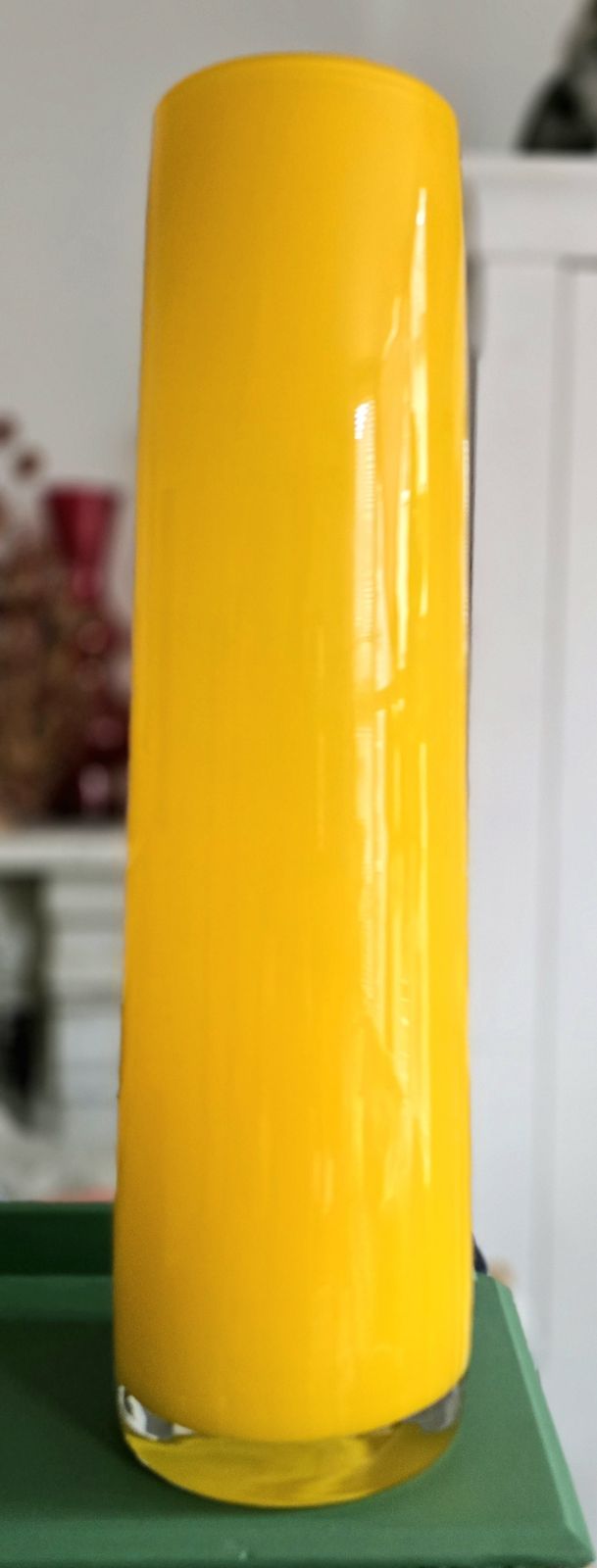 Large Mid Century Italian Yellow Glass Vase photo 295.0