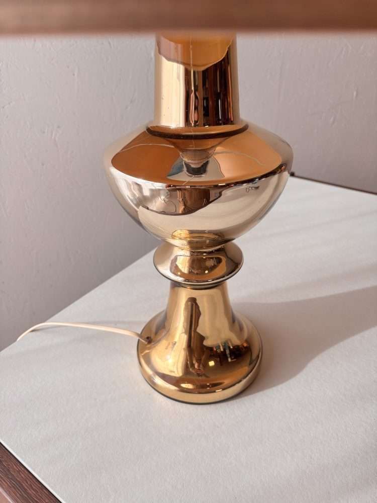 Tafellamp Goudkleurig Keramiek Gustav Leek Luxus Jaren 1960 photo furniture