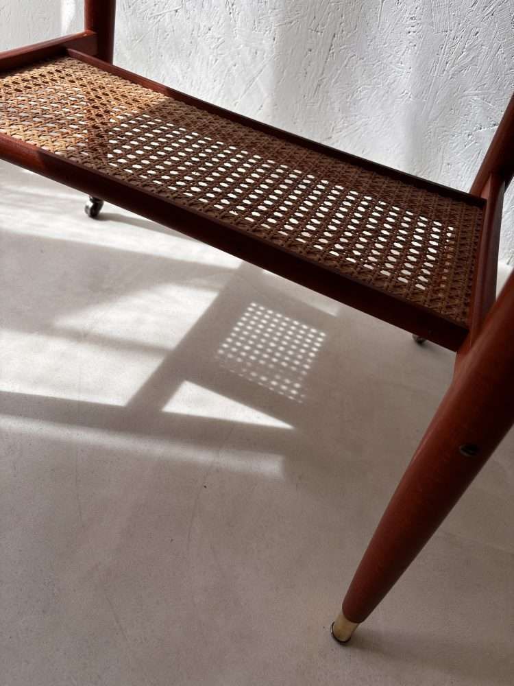 Swedish Design Side Table Alberts Mahogany & Webbing 1960s photo furniture