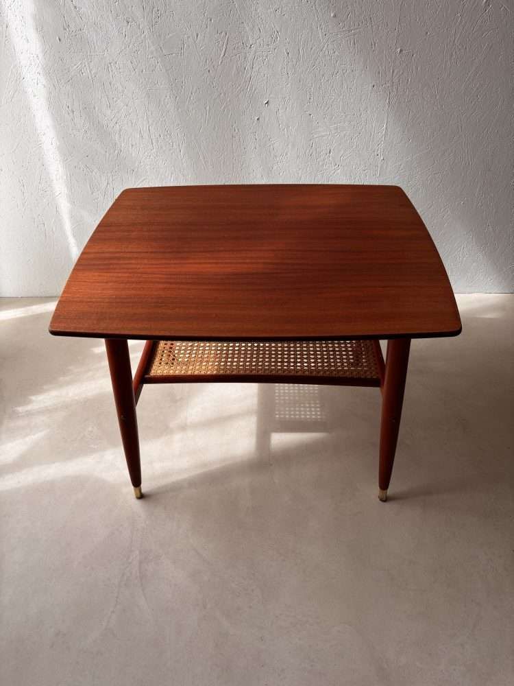 photo vintage Swedish Design Side Table Alberts Mahogany & Webbing 1960s