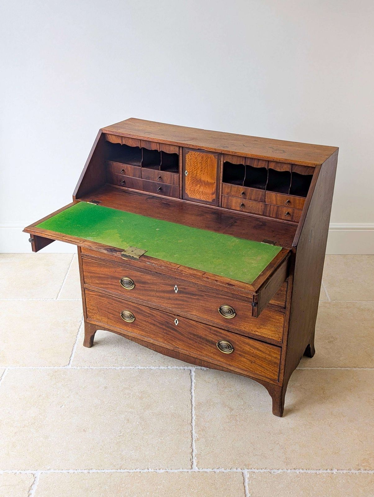 Furniture Antique Georgian Mahogany Bureau C.1800 photo