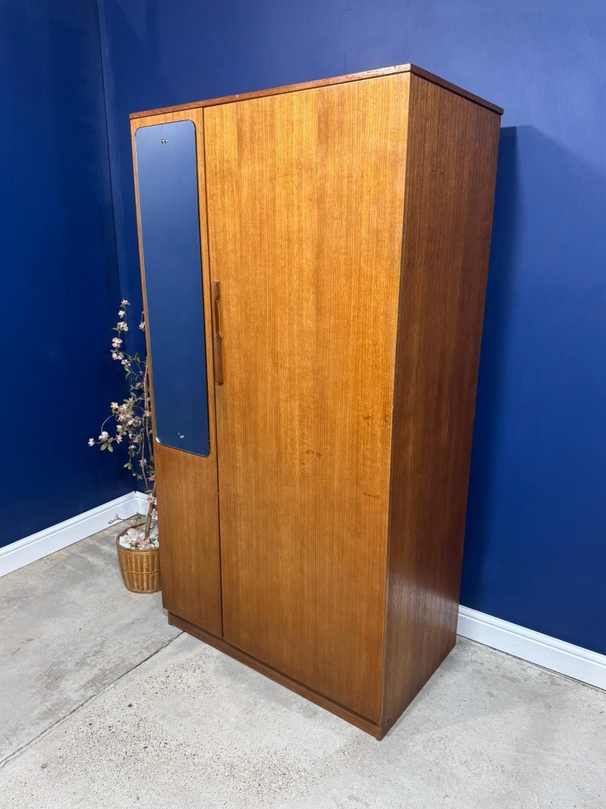Vintage Mid Century Teak Wardrobe 1960s Avalon Single Mirror Retro photo furniture