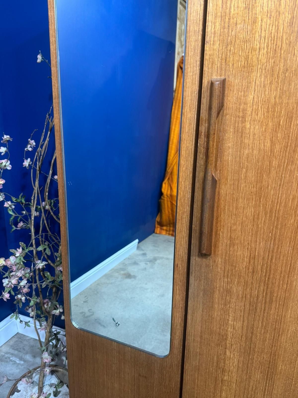 Vintage Mid Century Teak Wardrobe 1960s Avalon Single Mirror Retro photo Furniture