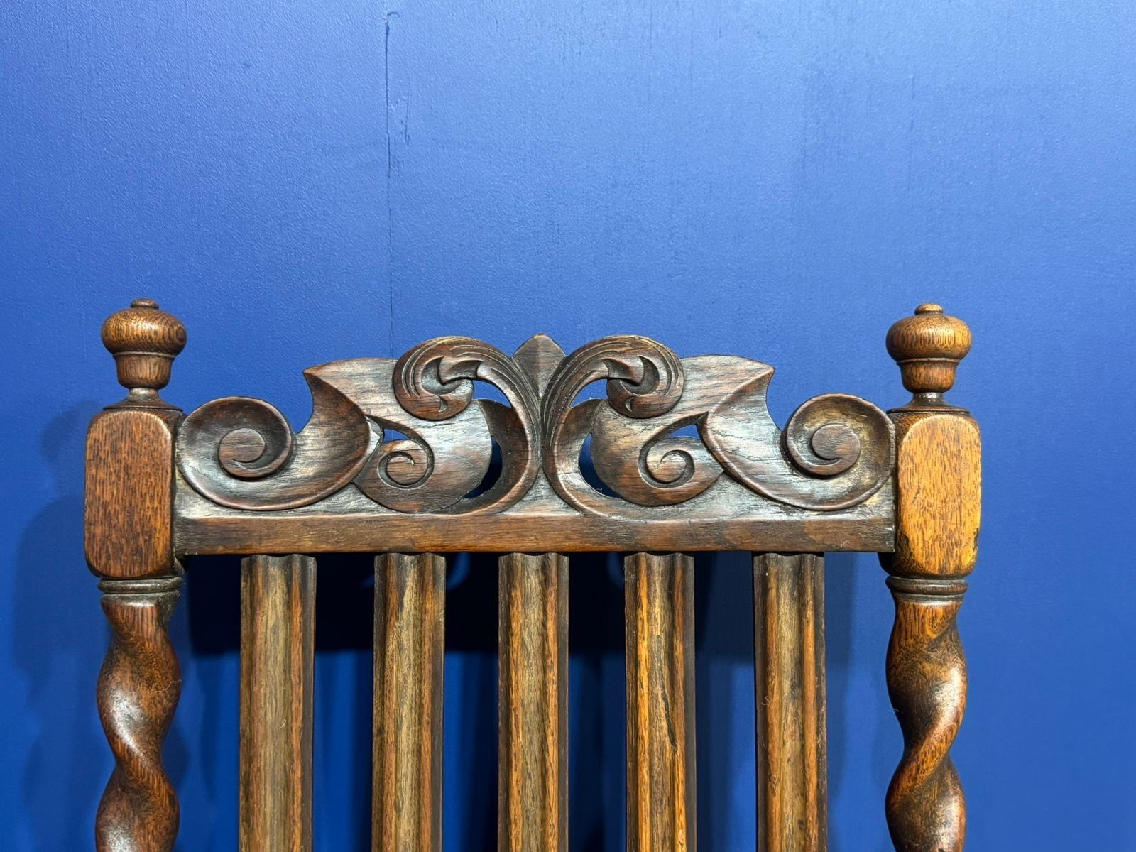 photo furniture Victorian Barley Twist Chairs With Reed Seat Base Antique Vintage Ornate Dining