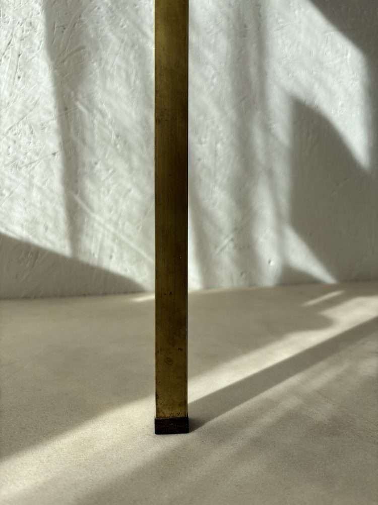 photo for sale Swedish Brass Coffee Table With Marbled Glass Top, 1960s