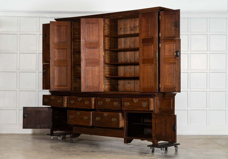 Monumental English Georgian Breakfront Oak Estate Housekeepers Cupboard photo buy