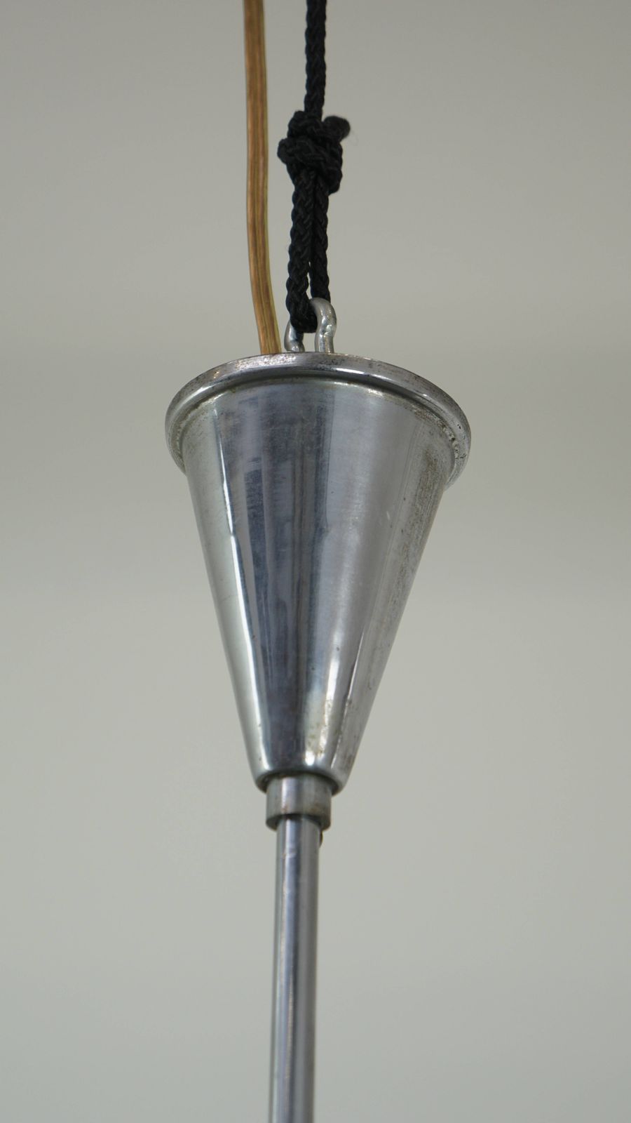 Vintage Design Hanglamp Met Gelamineerd Matglas En Chroom photo 129.0