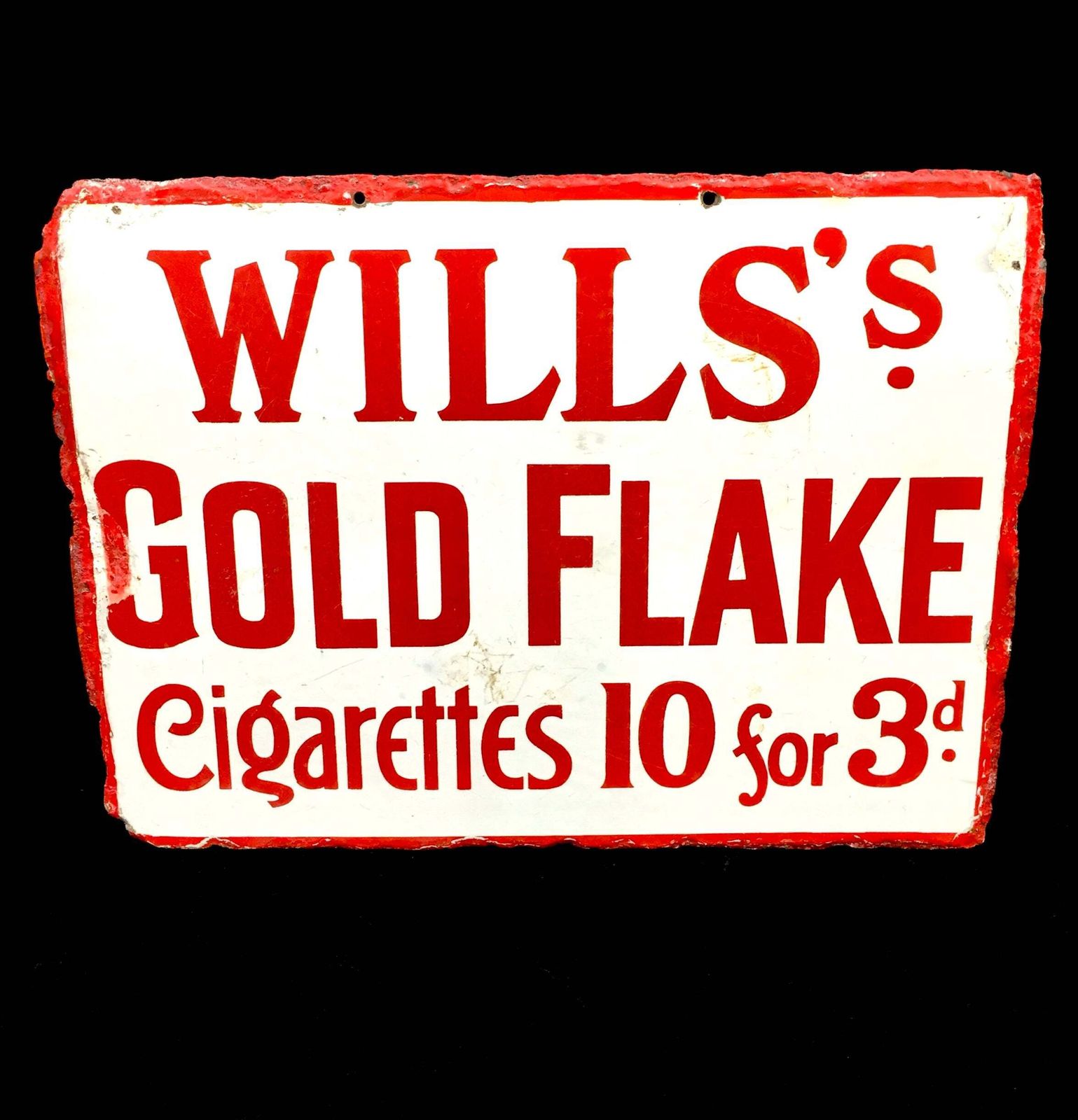 Antique Wall Mounted Double Sided Enamel Sign Wills Gold Flake Cigarettesantique Wall Mounted Double Sided Enamel Sign Wills Gold Flake Cigarettes photo Art