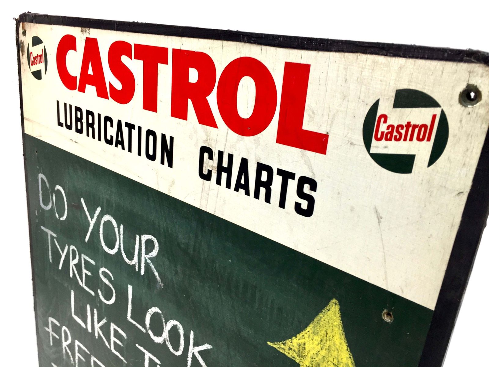 Antique Advertising   Wall Mounted Castrol Oil Lubrication Charts Garage Sign photo furniture