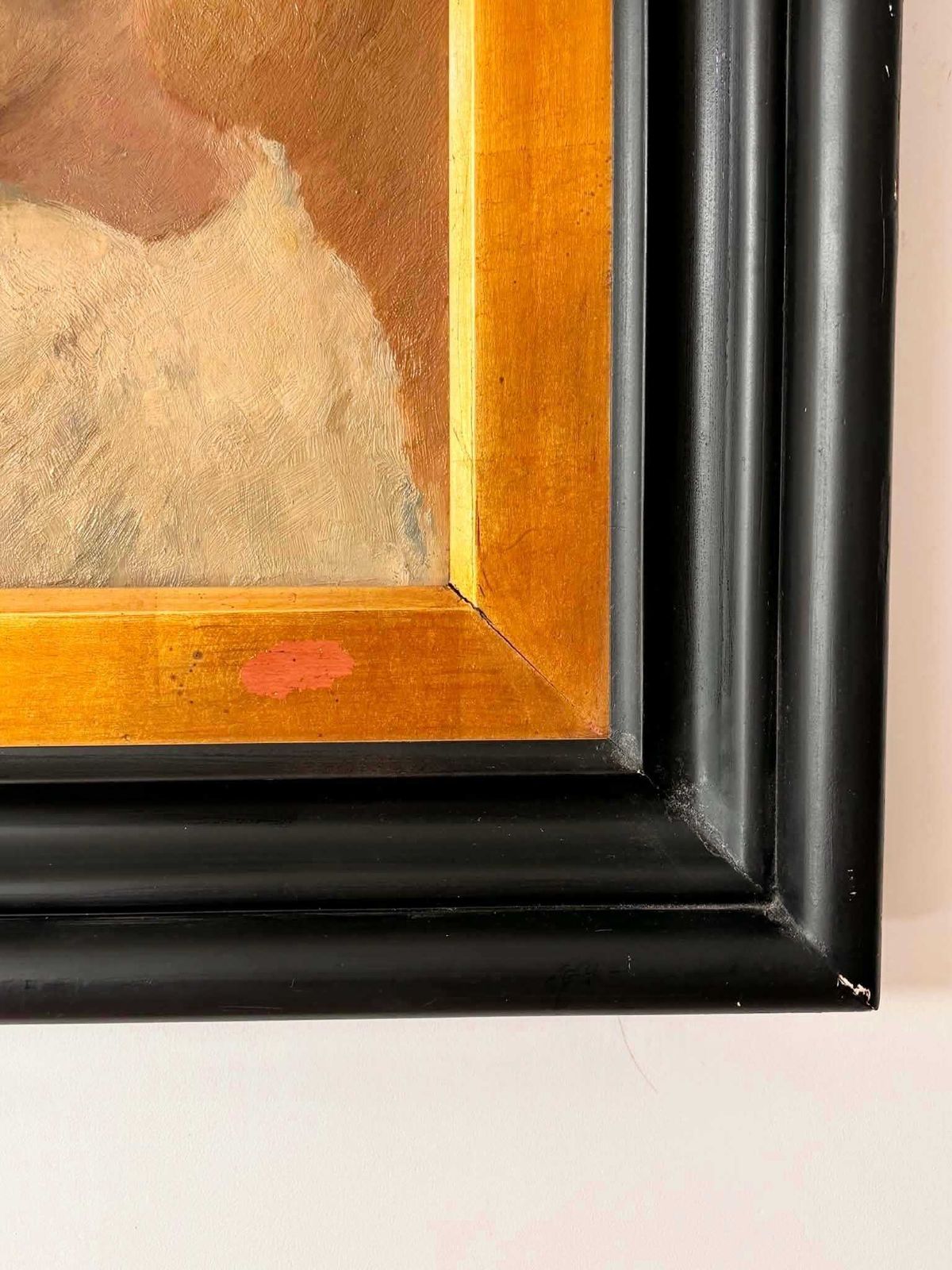 French Signed Lahaye Oil Painting, Portrait Of Young Girl, Antique French Art, Original Framed Oil On Board photo Art