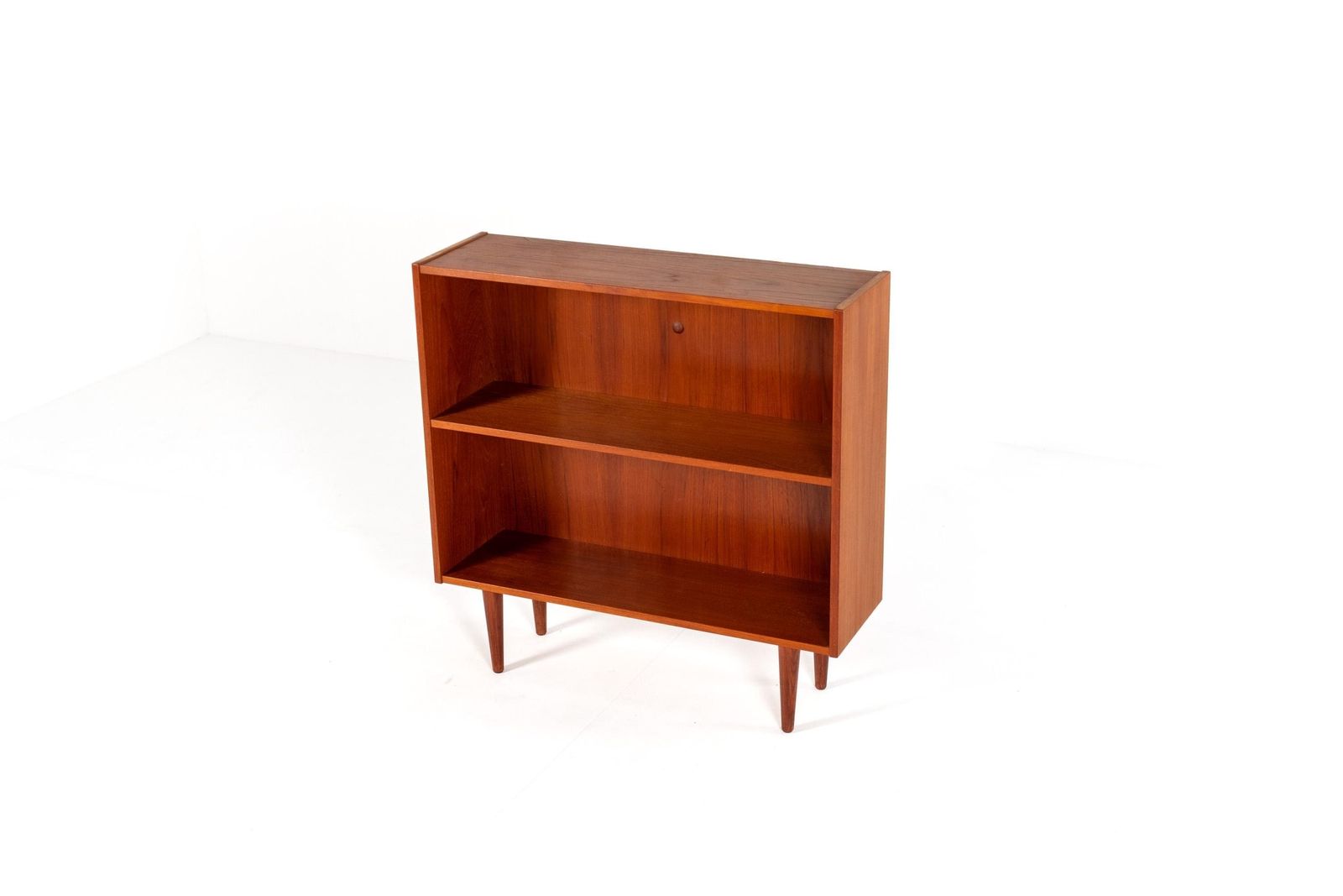Mid Century Danish Teak Bookcase Cabinet, 1960s Scandinavian Open Shelf Storage photo vintage
