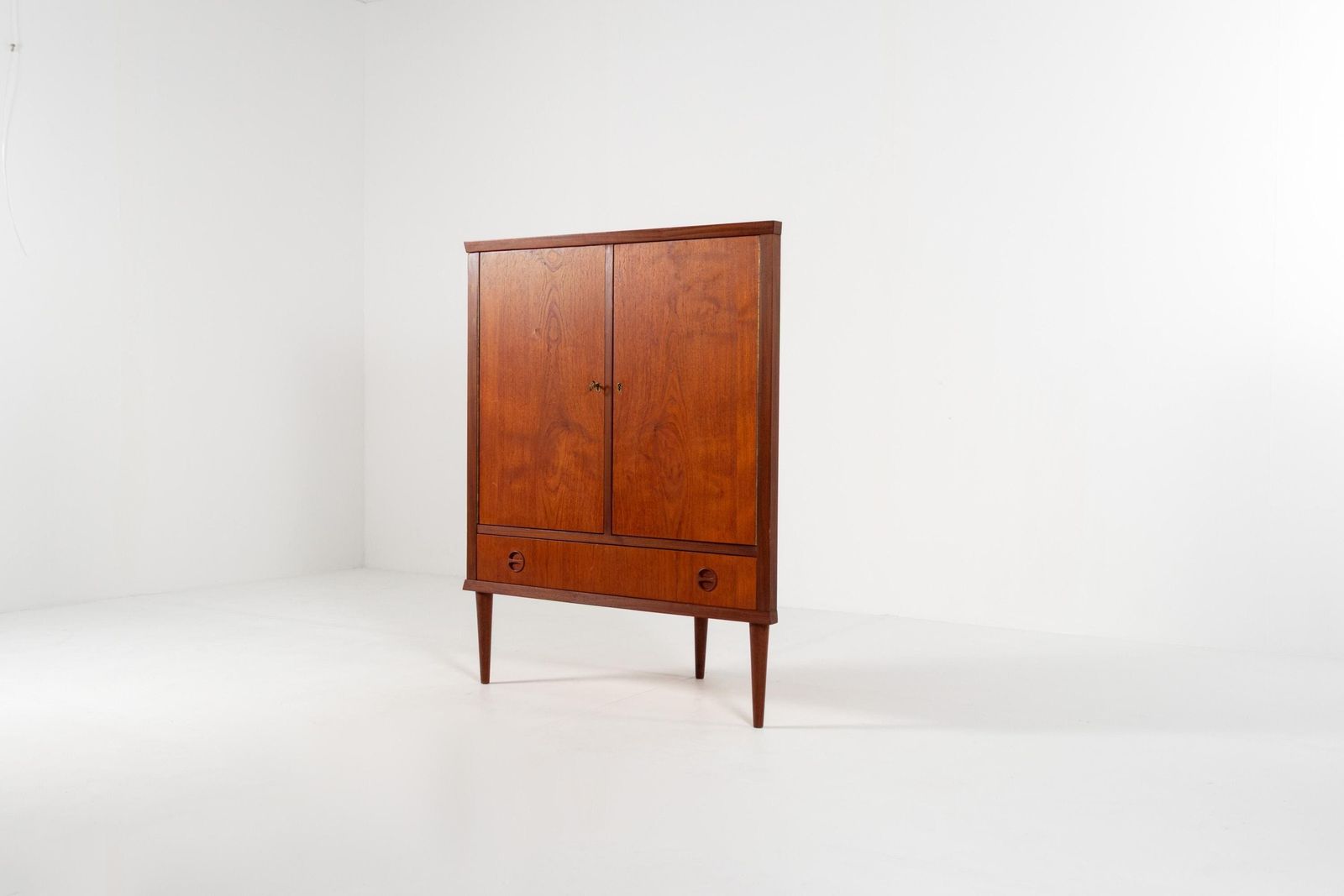 Mid Century Danish Teak Corner Cabinet With Drawer, 1960s photo furniture