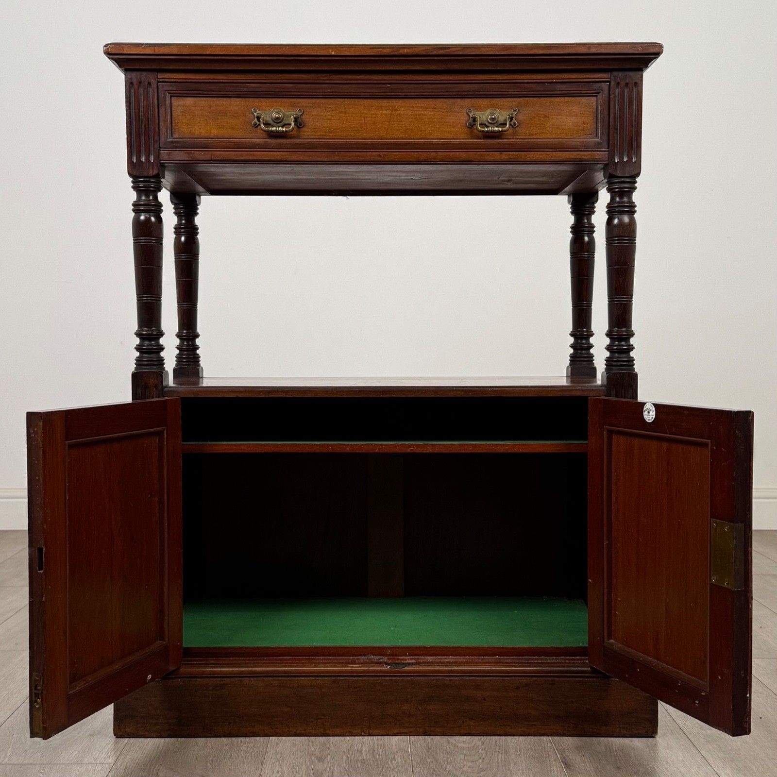 Antique 20th Century Edwardian Walnut Cabinet By Maple & Co ( Af 5619 ) photo furniture