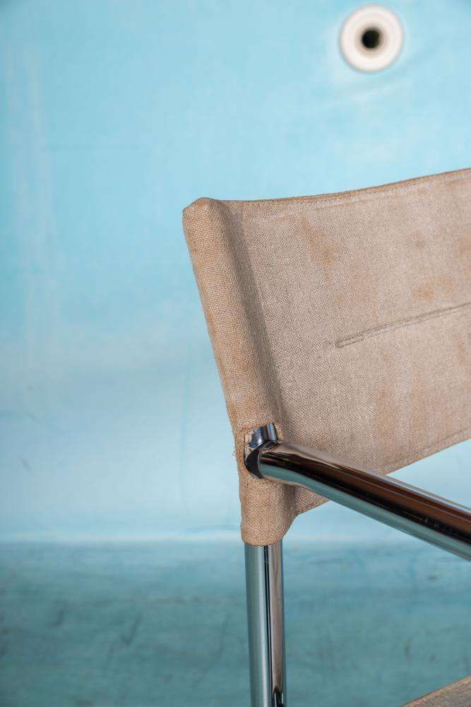 photo buy Vintage Tubular Frame Director's Chair Chrome 1970s