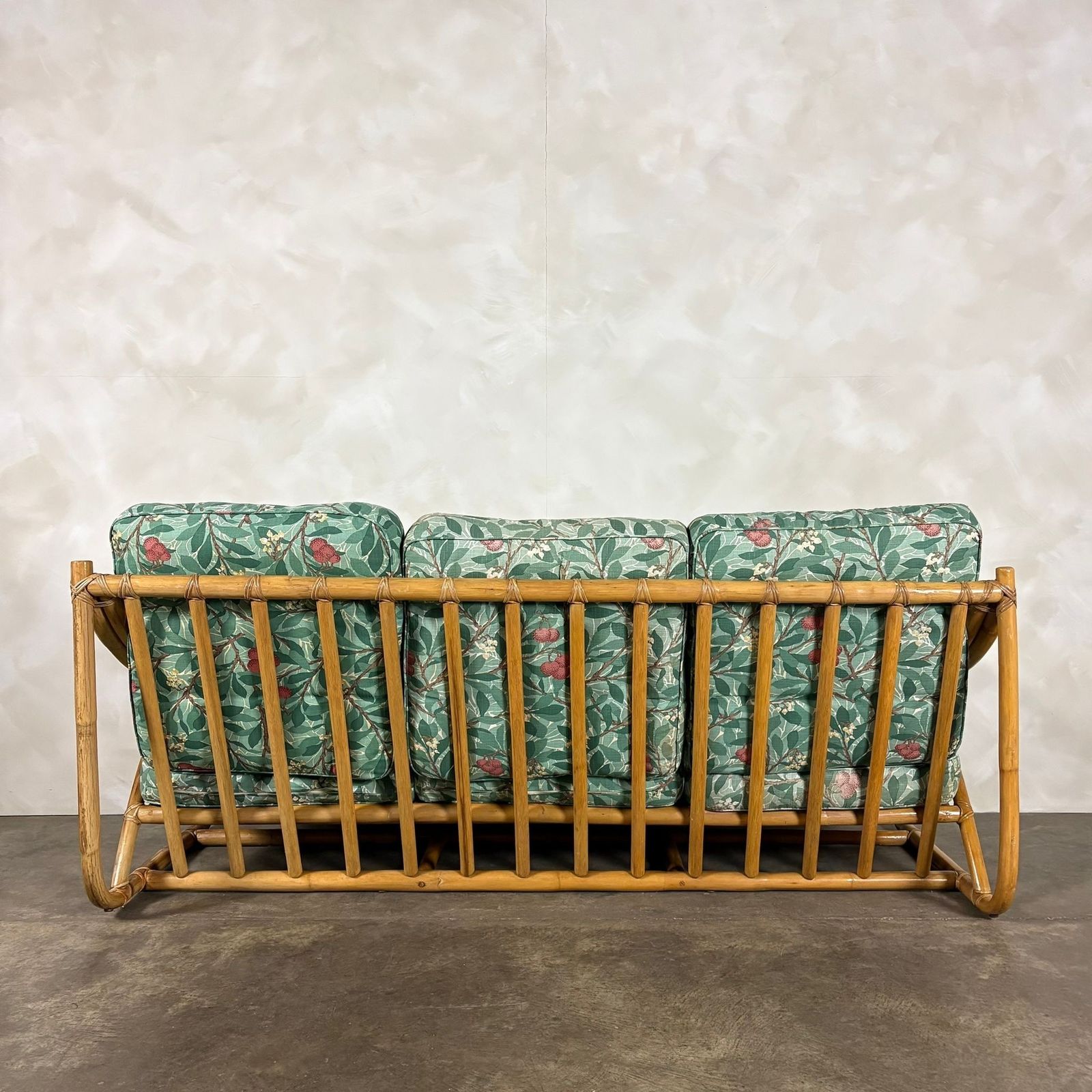 Mid Century Angraves Of Leicester Three Seater Sofa Invincible William Morris Bamboo Retro Mcm photo Furniture