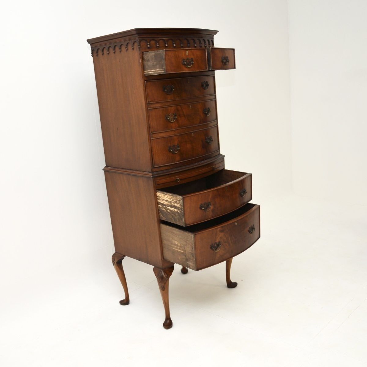 Antique Mahogany Cabinet / Chest On Legs photo vintage