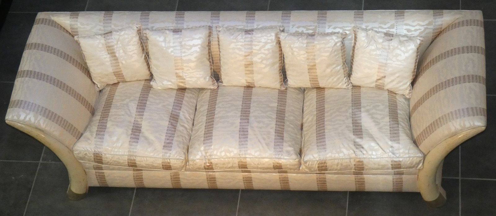 Colonial Style Sofa And Armchair With Saber Shaped Resin Feet, Italy, 1970s, Set Of 2 photo vinterior