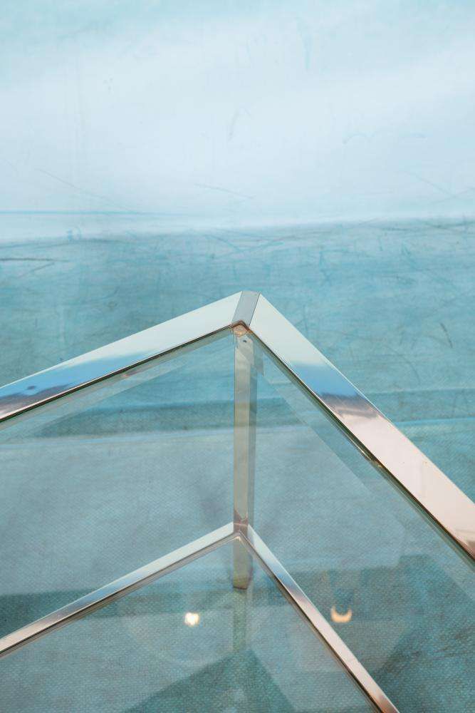 Minimalist Coffee Table Brass Glass Regency Coffee Table 70s photo buy