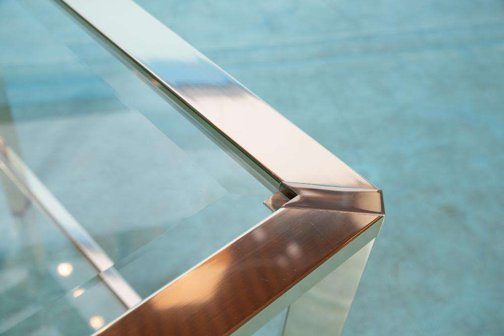 194.0 Minimalist Coffee Table Brass Glass Regency Coffee Table 70s photo