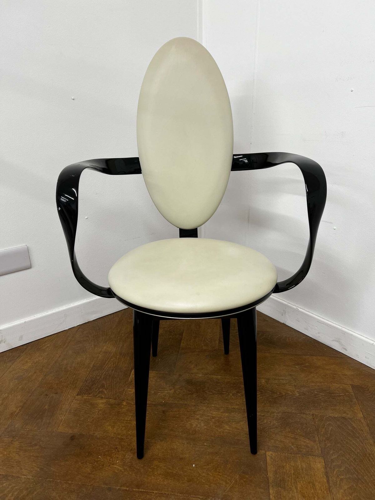 Designer Italian Reflex Bastide Cream Leather Chair Designed By Andree Putman (3 X Available)