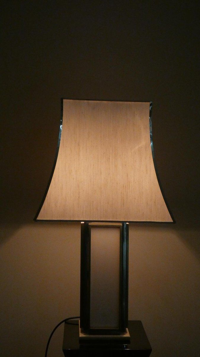 Brass, Steel, And Acrylic Glass Table Lamp, Italy, 1970s photo for sale