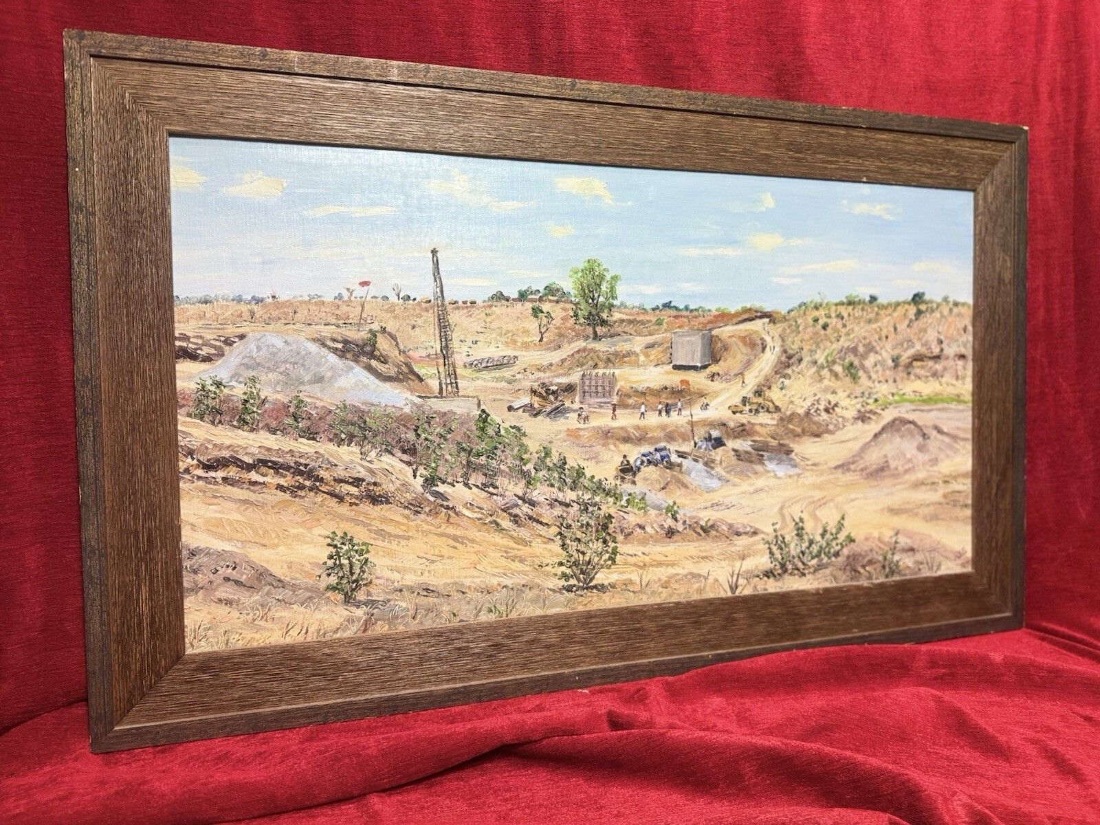 21stc South African Blantyre Gold Mining Operation In Landscape Oil Painting photo vinterior