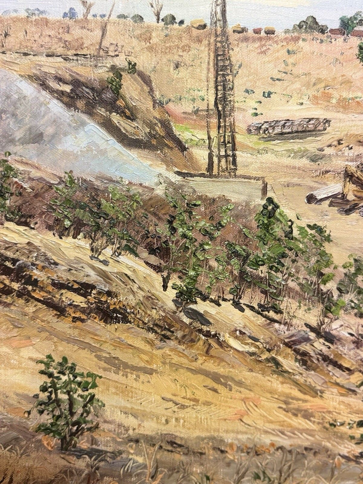 600.0 21stc South African Blantyre Gold Mining Operation In Landscape Oil Painting photo