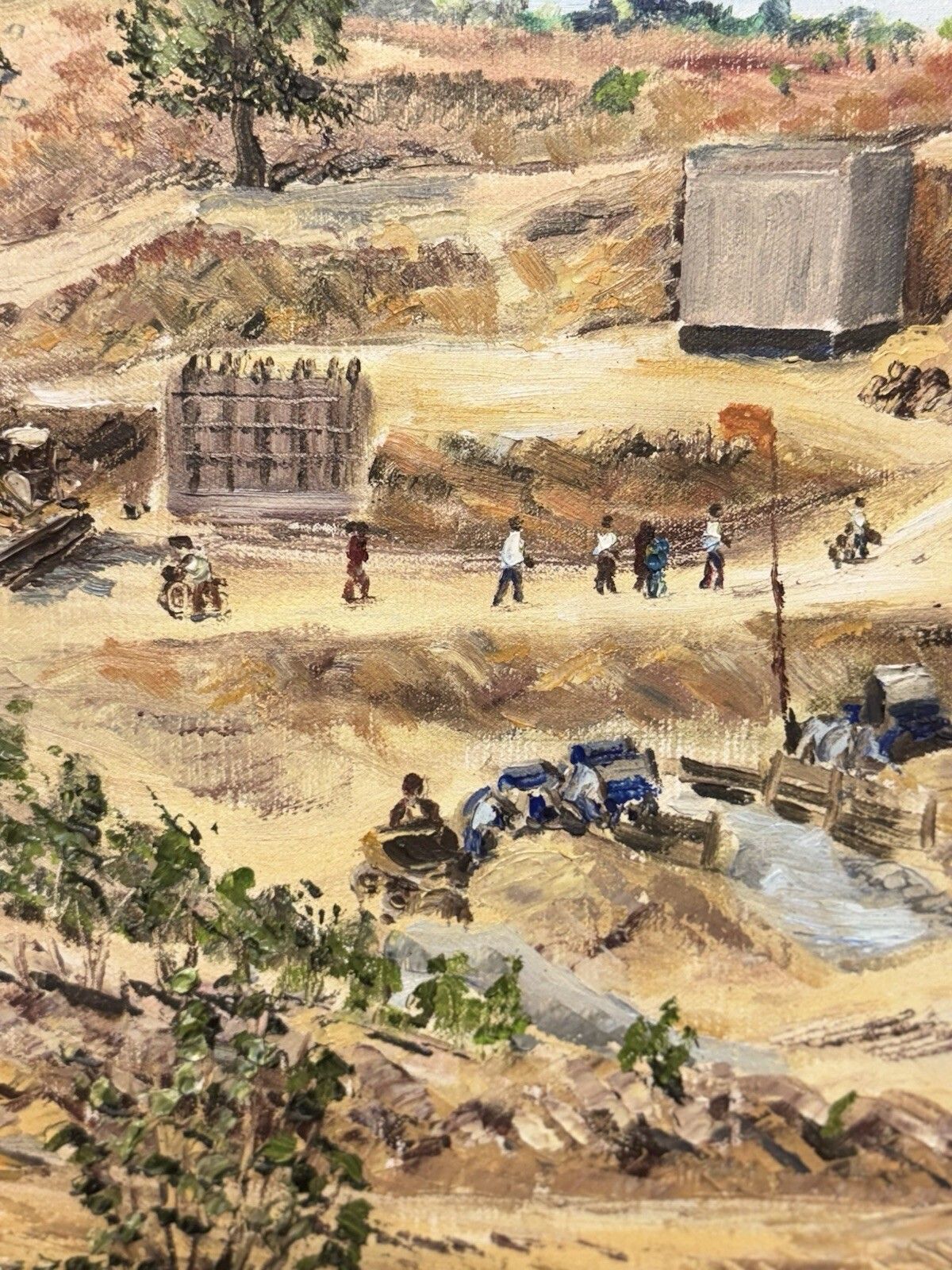photo buy 21stc South African Blantyre Gold Mining Operation In Landscape Oil Painting
